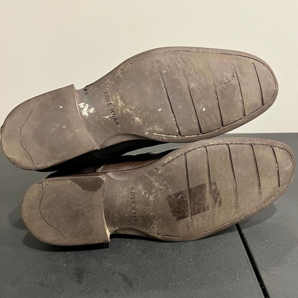 Cole Haan Mens Brown Leather Chelsea Heeled Boots Round Toe Size 11.5M - Picture 8 of 10